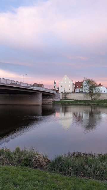 Brücke, Kirche, Sonnenuntergang, Fluss.